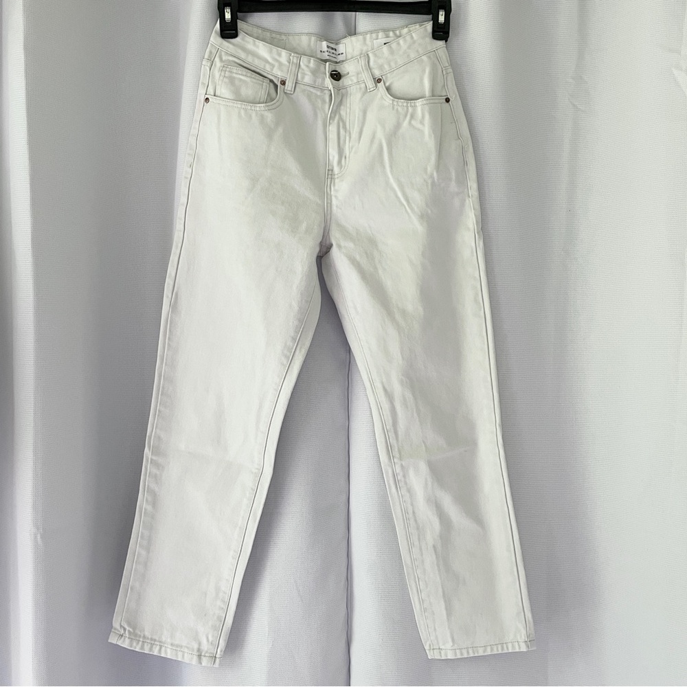 Cotton On Jeans Women’s Size 6 Mom Jean White Denim Twill Cotton High Rise